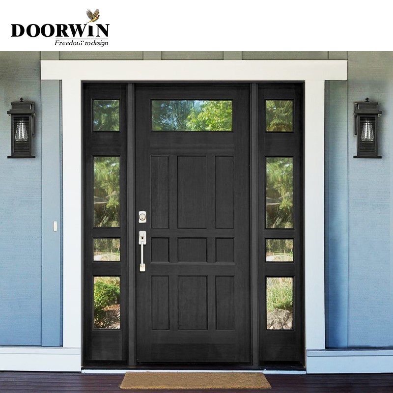 Doorwin China factory supplied top quality glass around doors with side panels arched entrance door 