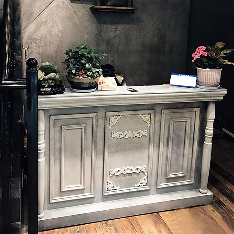 Retro Cashier Desk Front Desk Beauty Salon Barber Shop Furniture Three Color Reception Desk