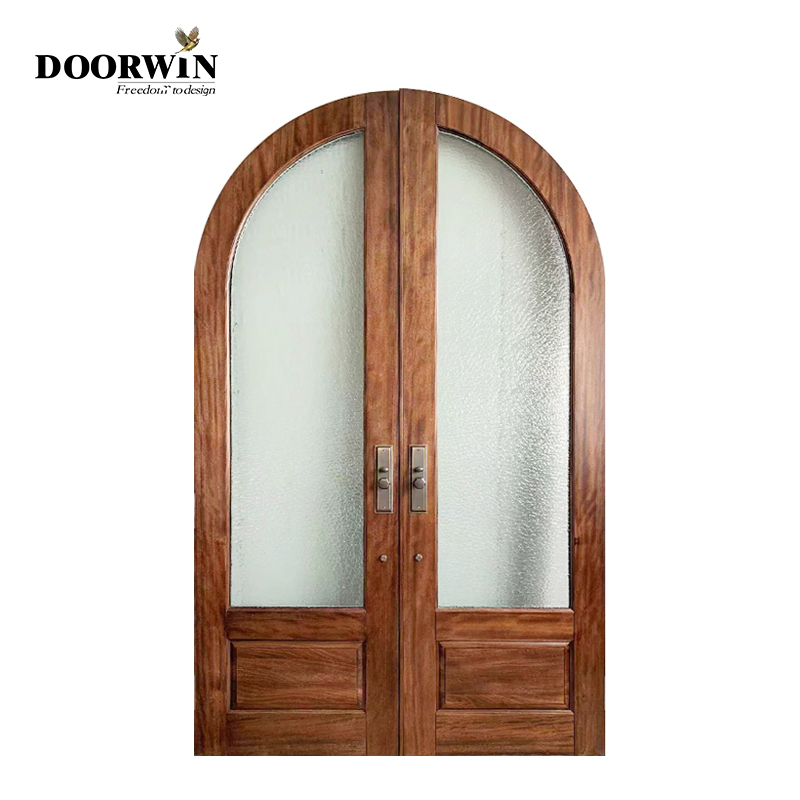 Doorwin China Factory Supplied Half Circle Front Door Glass Around Wood Entry Doors Glass Casement H