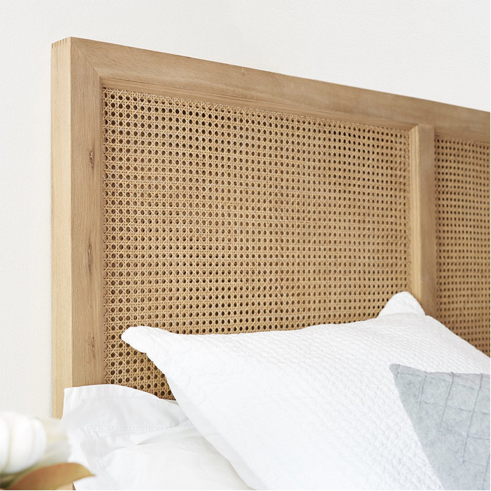 Luxury French Style Simple Bedroom Furniture Solid Wooden And Rattan Bed Frame Design King Queen Siz