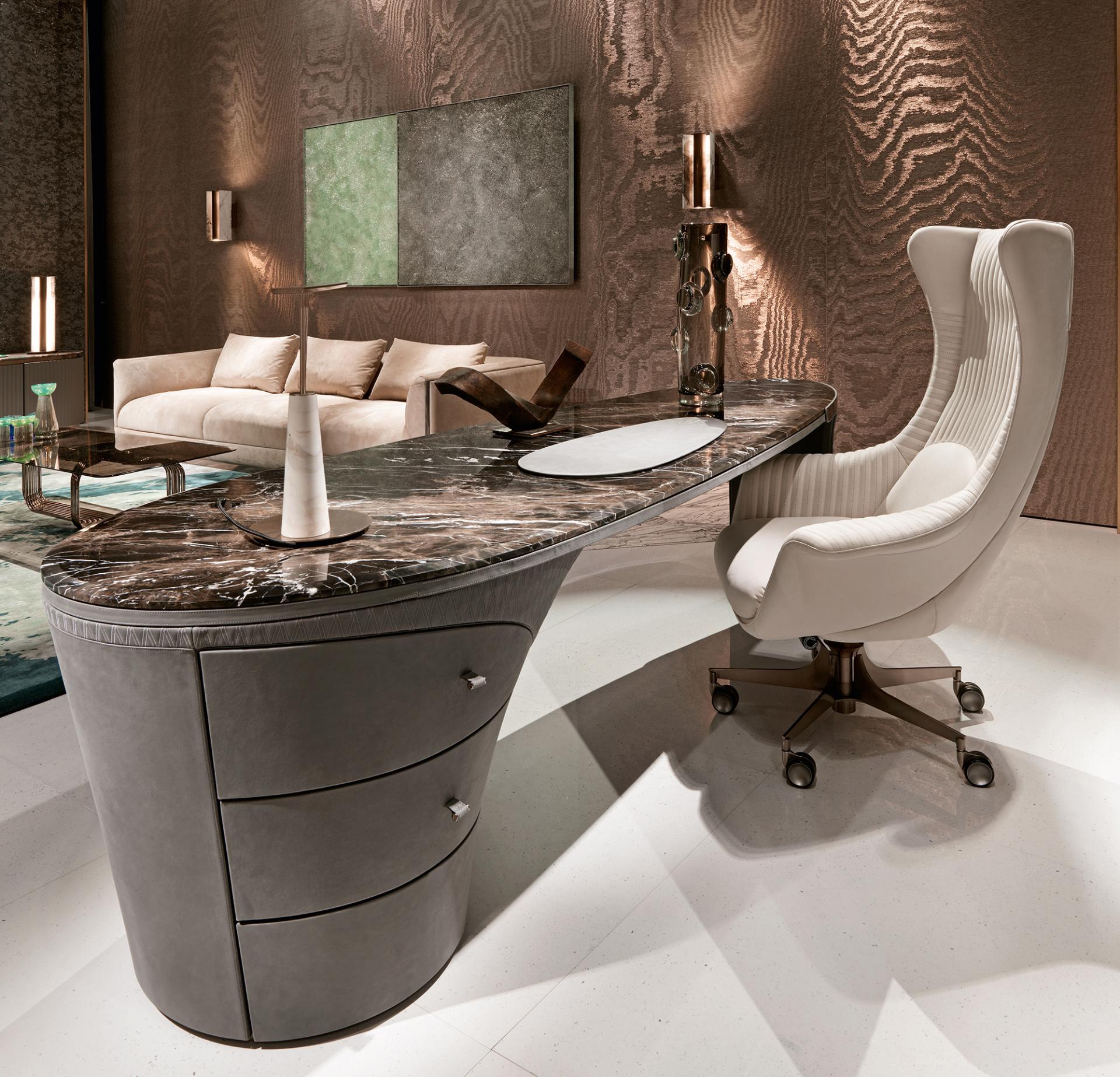 ESION CASA white and gold office desk with drawer modern ceo computer office desk furniture luxury m