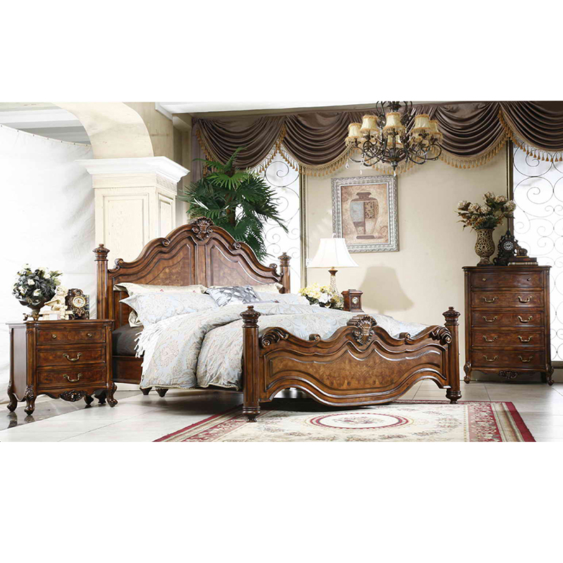 Europe fashion wooden bedroom set antique home furniture GH05