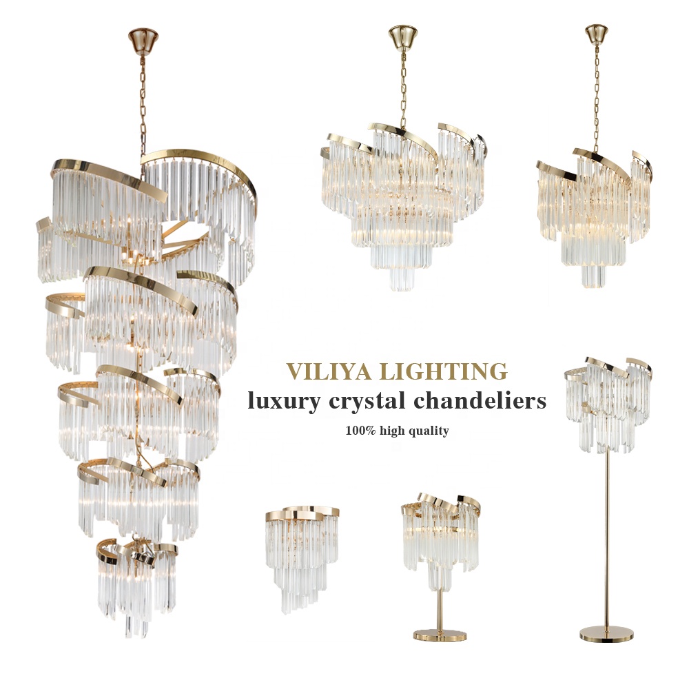 Best-selling Gold Crystal Lamp Luxury Flower Glass  Living Room with Gold Floor Lamps