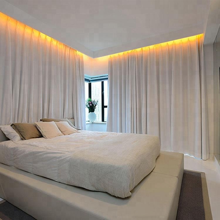 motorised plain solid color blackout hotel curtain
