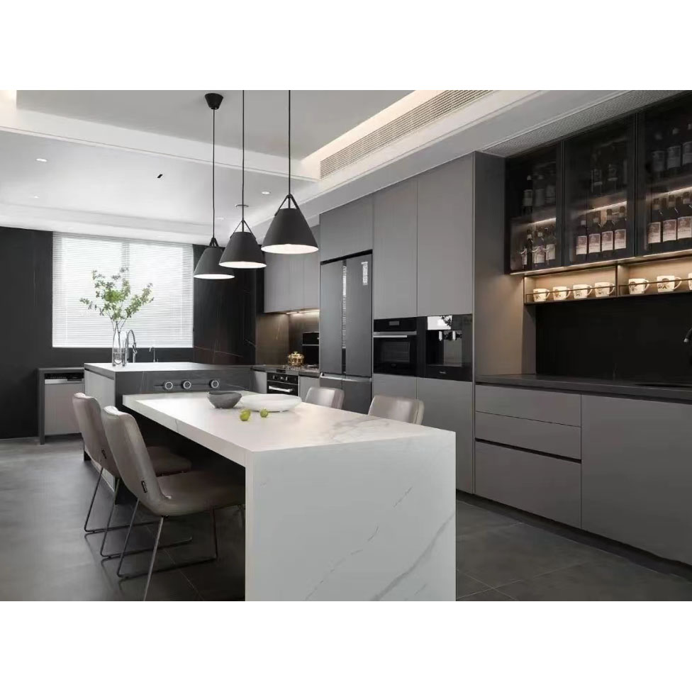 Luxury furniture smart kitchen cabinets marble countertops cupboards islands cabinetry modular home 