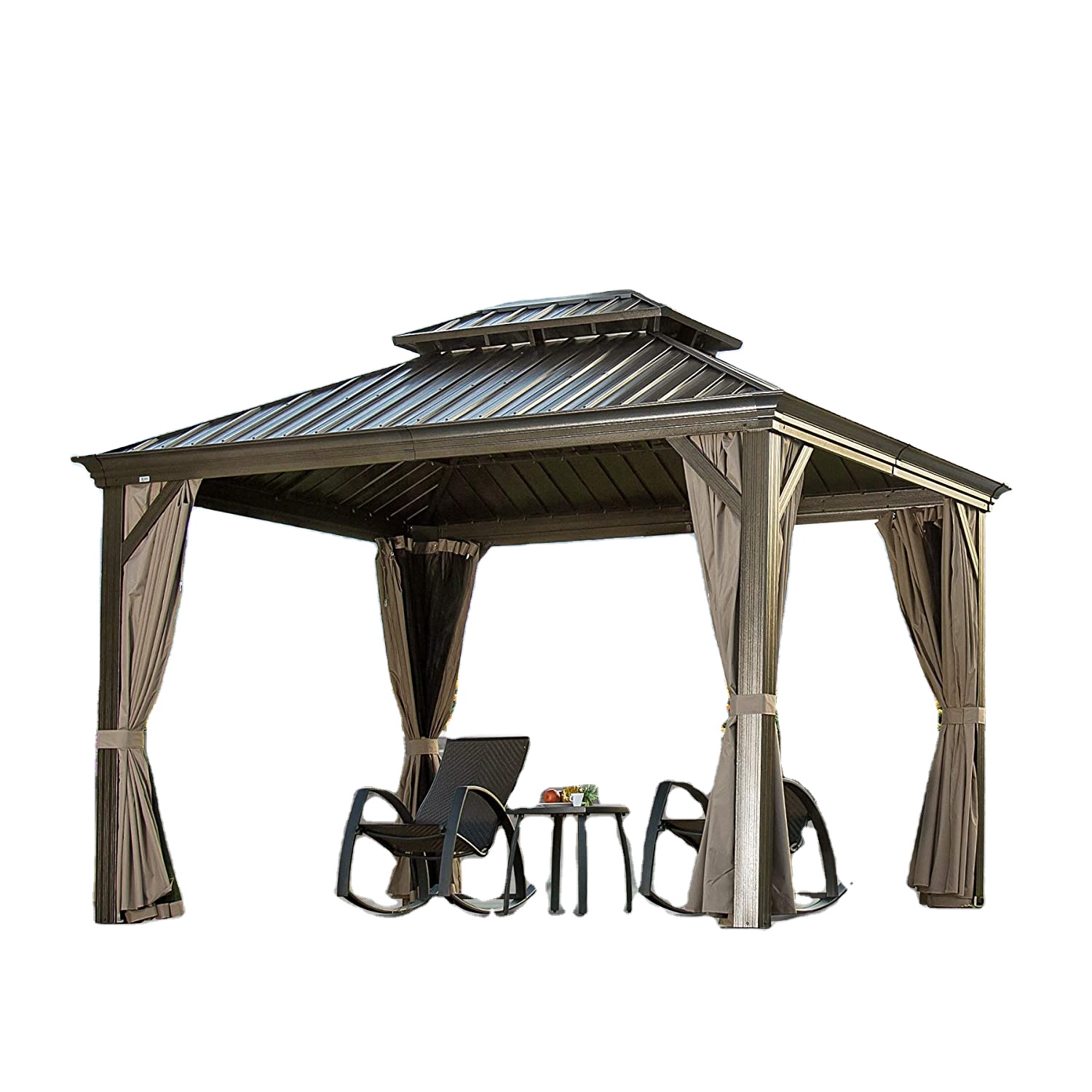 outdoor gazebo garden tent pergolas waterproof hard top gazebo pavilion 10' X 13' hardtop gazebo