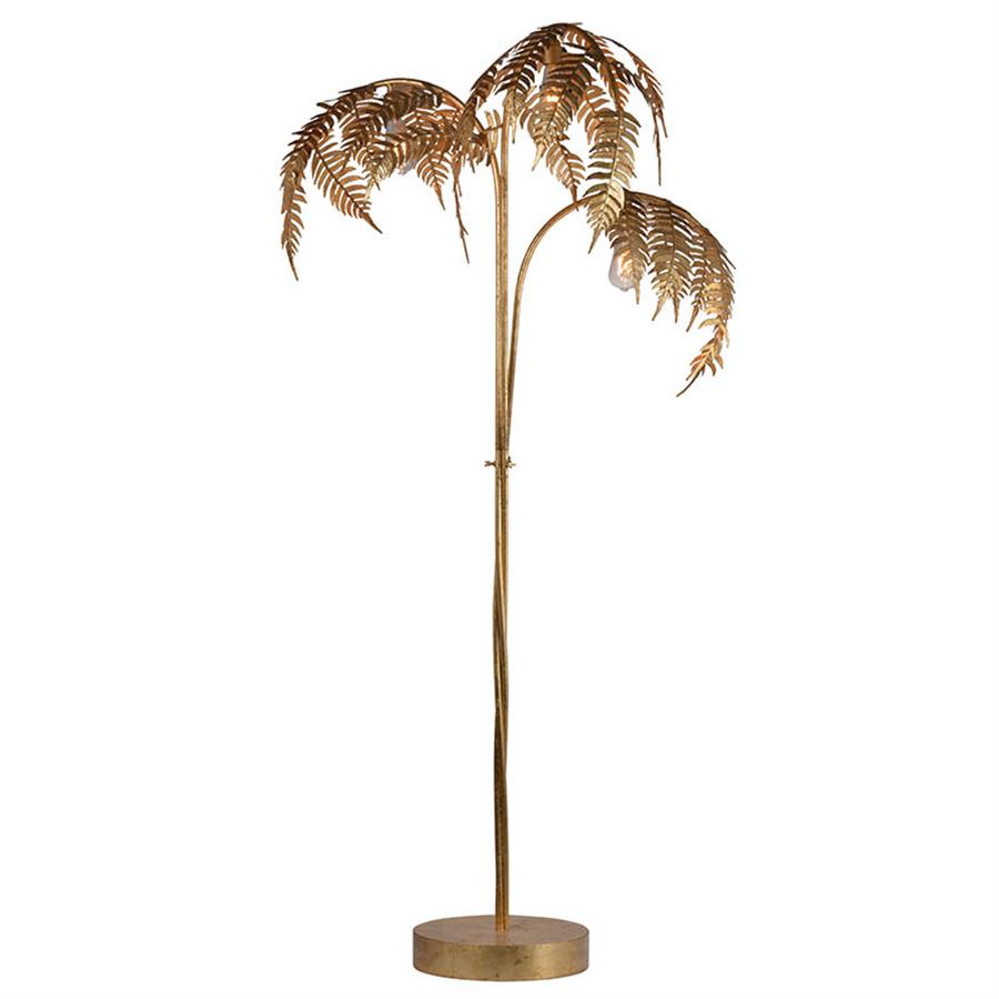 Wholesale Metal Palm Floor Light Decorative Modern Luxury Iron Palm Tree Gold Floor Standing Lamp fo