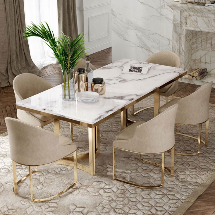 Dinning Home Furniture Nordic Ins Marble Simple Modern Small Apartment Italian Minimalist Slate Dini