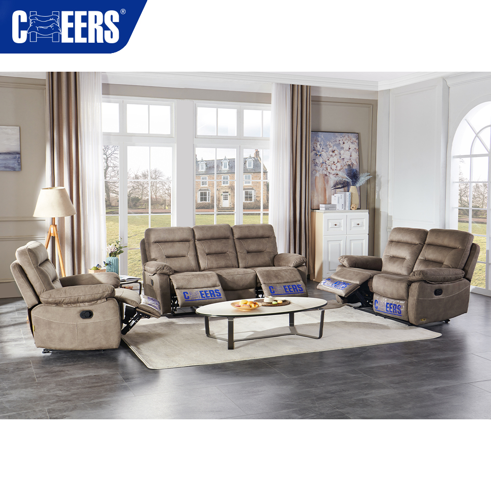 MANWAH CHEERS New Design Fabric Reclining Living Room Sofa Recliner Sofa Set for Living Room Furnitu