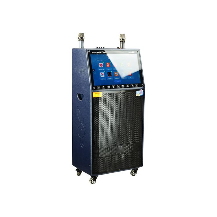 Outdoor square dance audio with screen display sound card audio home K song all-in-one trolley speak