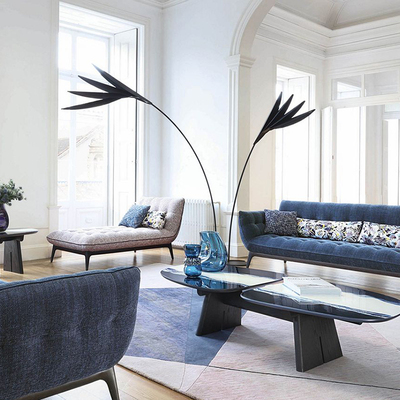nordic style leaf shape modern simple indoor decoration home hotel villa copper led floor lamp