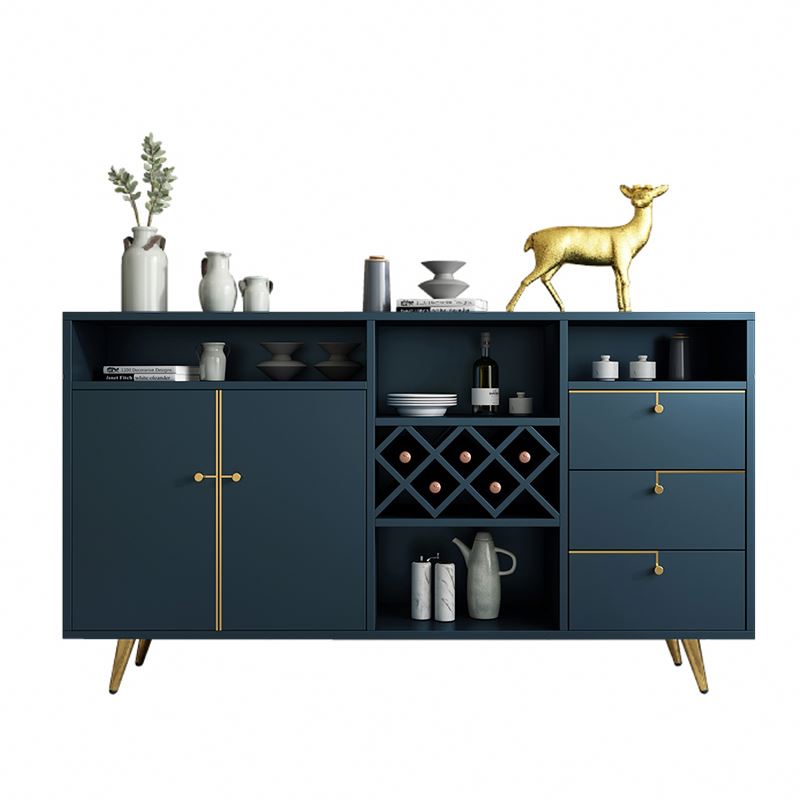 Luxury modern blue wooden cabinet dining room home furniture  painted spiegel furniture design sideb
