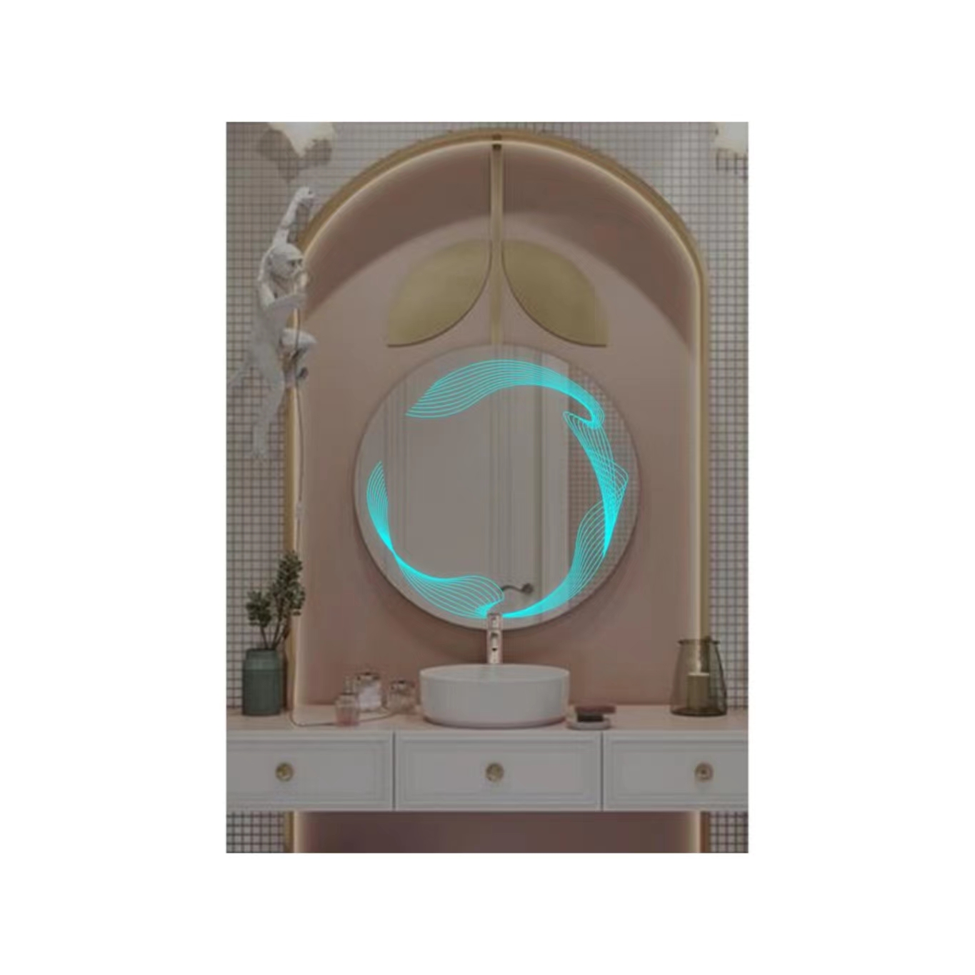 Modern Custom-Designed Home Wall-Mounted Decorative Mirror Circular LES Smart Mirror Luminous Mirror