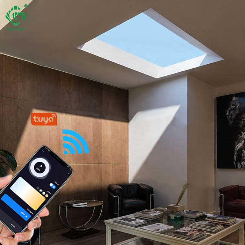 switch atmosphere artificial skylight Tuya app led blue sky ceiling led light blue sky ceiling panel