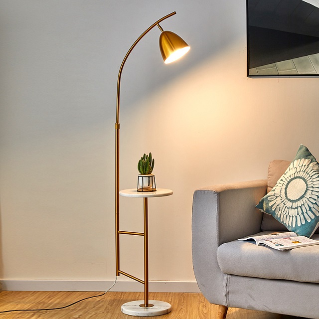Chuse Modern Minimalist Nordic Led Floor Light Marble Flor Lamp With Table Luxury Floor Lamps For Li