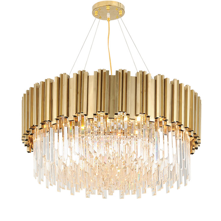 Luxury Nordic style Generous home decoration fashion Steel K9 Crystal Chandelier lamp