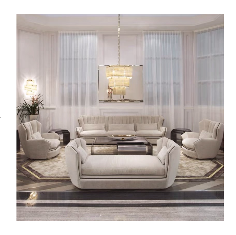 Nordic modern living room sofa manufacturers L shaped velvet fabrics Luxury corner modular sofa sect