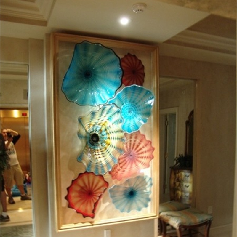 Big Wall Plates Decor Wholesale Cheap Living Room Blown Glass Wall Lamp Outdoor