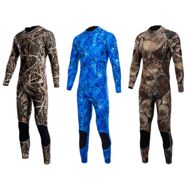 High quality 3 mm thick Neoprene surfing wetsuit for outdoor water sports New style Camouflage spear