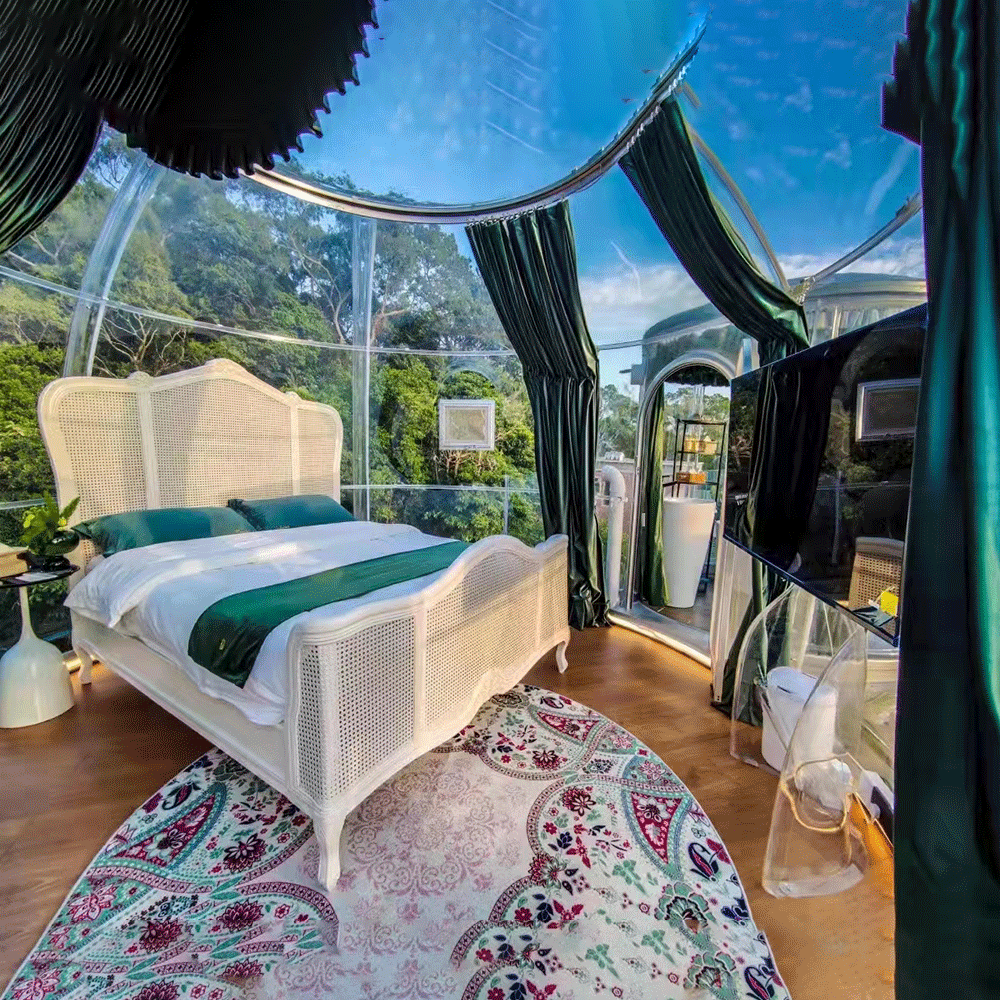 4.5 +2.1 Meters Luxury Transparent dome tent geodesic outdoor camping dome tent for resort hotel, Ca