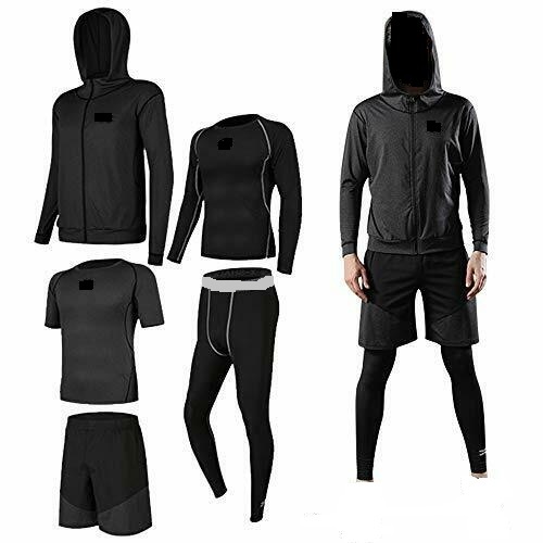 5 Piece Workout Clothing Male Fitness Wear, Gym Wear, Men Running Clothing Gym Sports Quick Dry Fitn