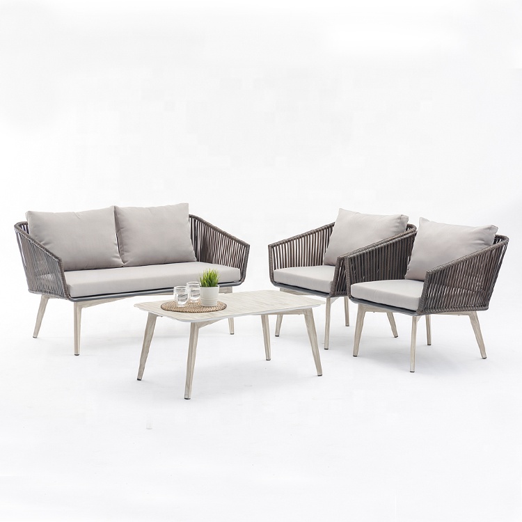 muebles de jardin 4-Piece Outdoor Furniture Rattan Wicker Garden Sofa Set Courtyard Combination High