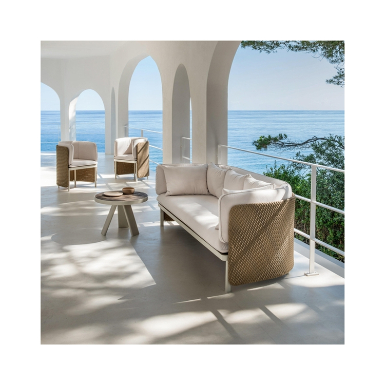 Modern Design Practical Hotel Villa Rope Woven Garden Patio Sofa Set Luxury Outdoor Furniture
