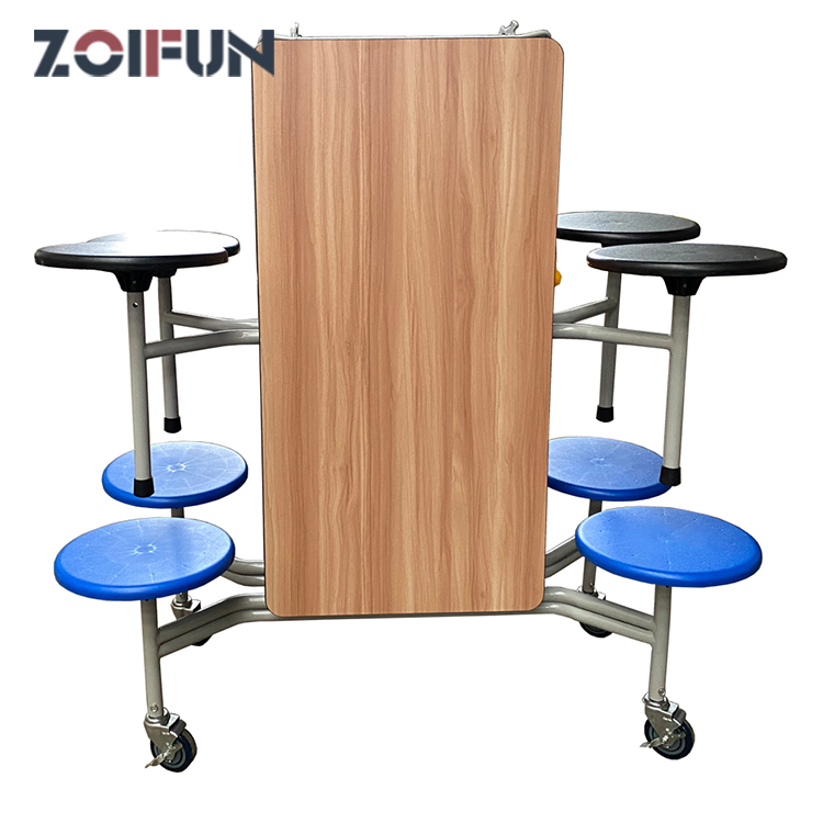 Manufacturers  30 Year Warranty 8 Seat Set Modern Folding Dining Table school cafeteria furniture