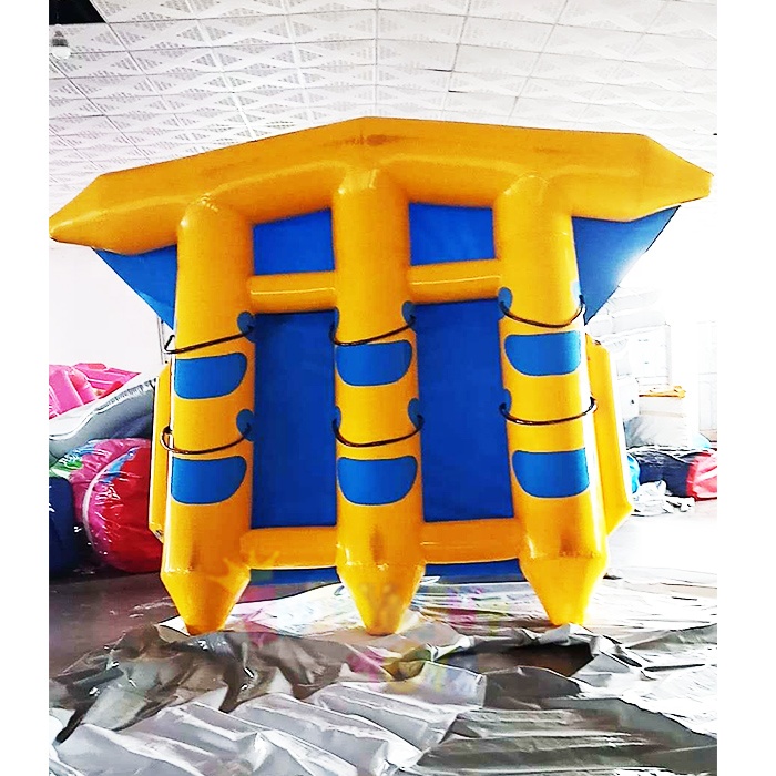 Professional Towable Fly Fish Marine Sport ,Towed Banana Buoy ,3 Tubes Towable Inflatable Fly Fish