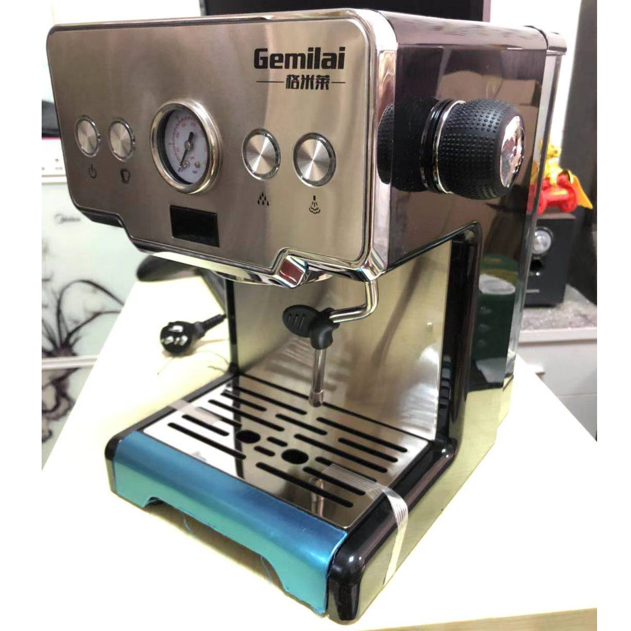 Stainless steel mini home use/commercial use coffee machine one head with water tank
