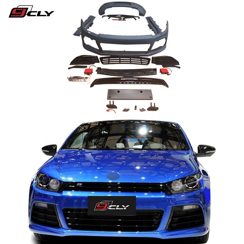 CLY Auto Parts For 2009+ VW Scirocco Facelift R-line Body Kits Front car bumpers Grille Side skirt r