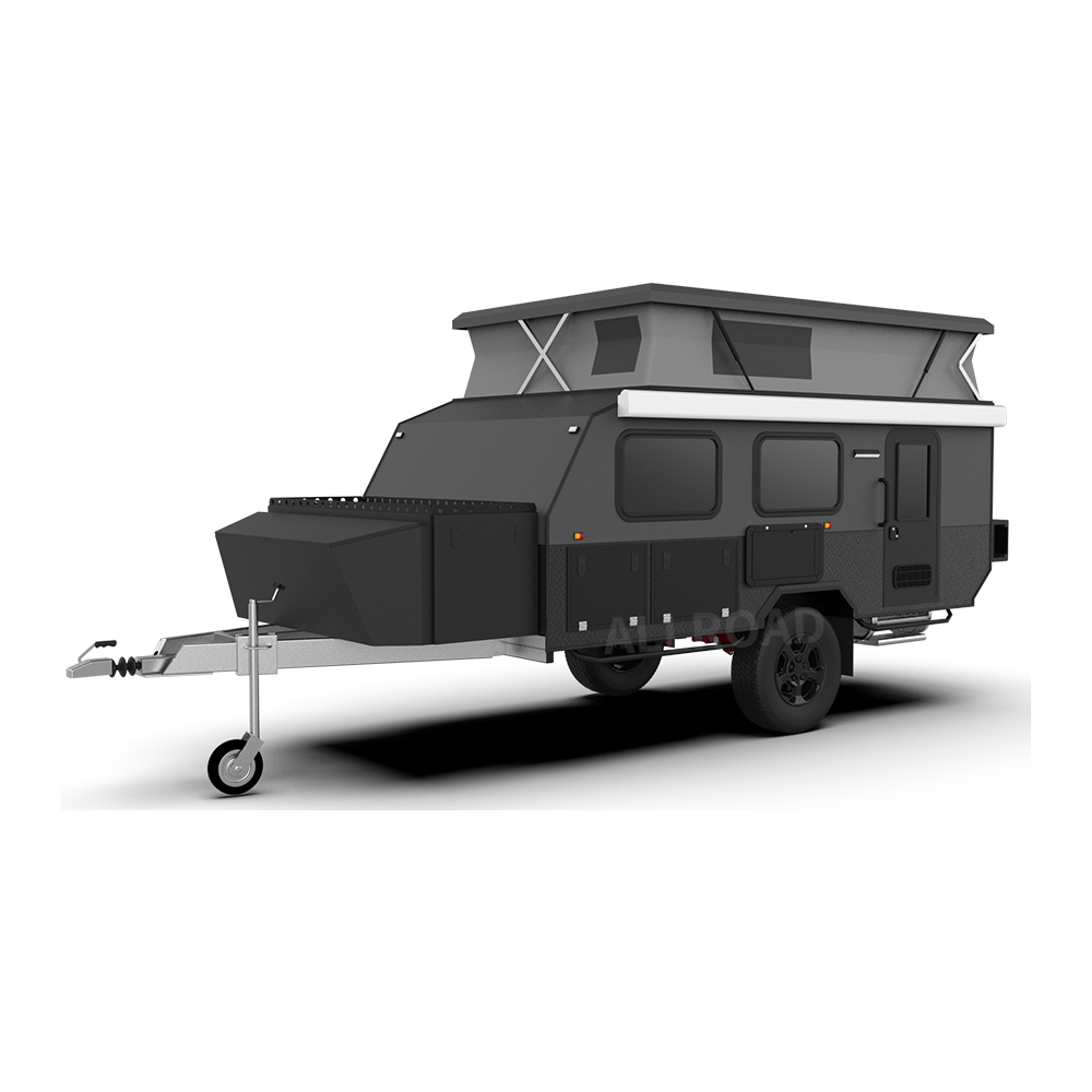 Australian standard aluminum alloy 14 FT hybrid caravan offroad travel trailer pop top camper traile