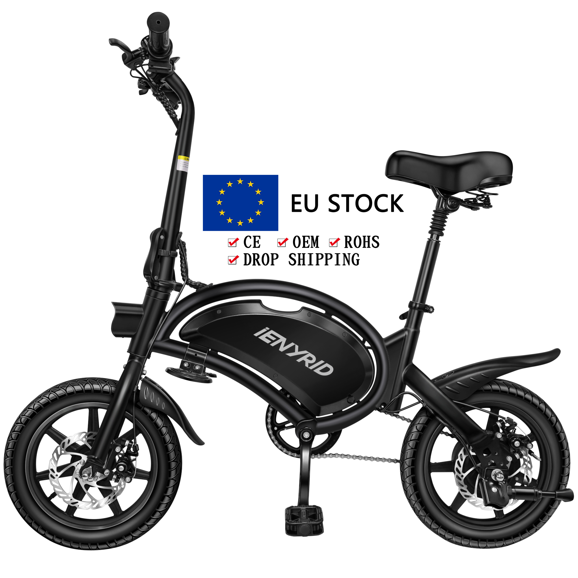 European warehouse IE-B2 electric bike Outdoor Sport 14Inch 48V 400W fold-able electric bike bicycle