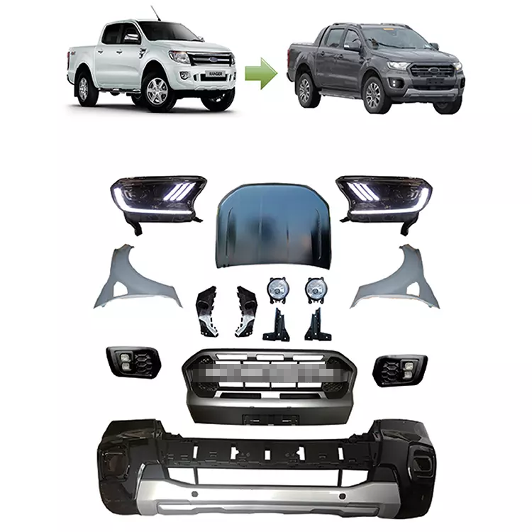 Auto Parts With Headlamp Front Bumper Wide Model Upgrade Body Kit For RANGER T6 To T8