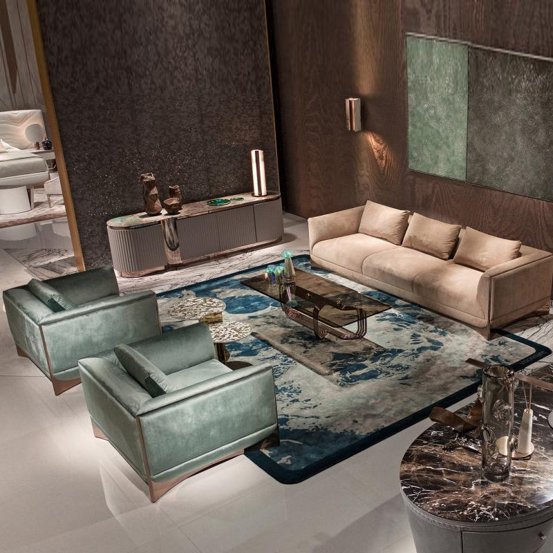 Foshan Italy brand luxury design living room leath