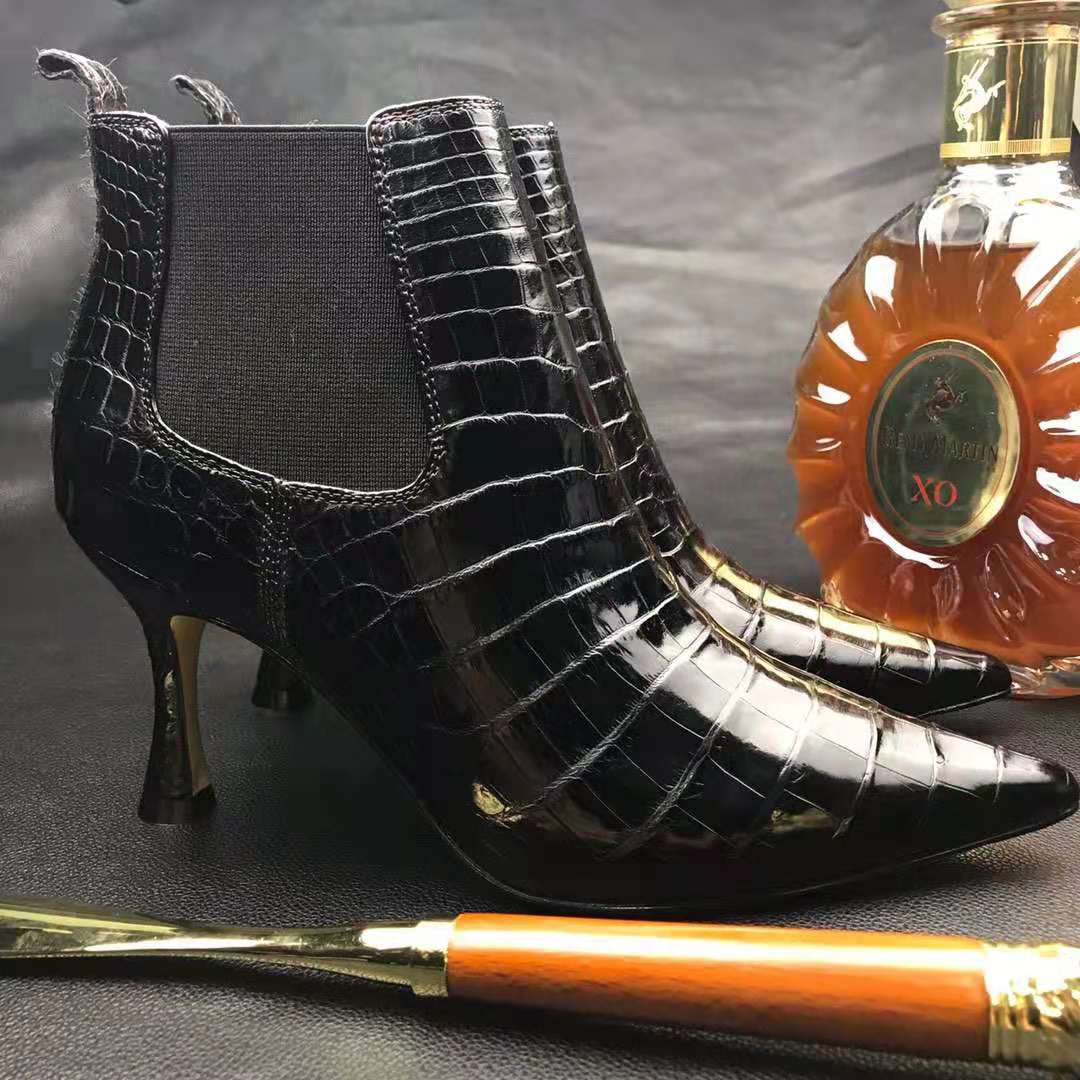 2021 Italian women Boots Genuine Crocodile Leather