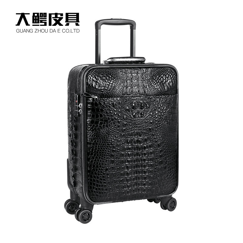 Real Crocodile Leather Trolley Case Men's Suitcase
