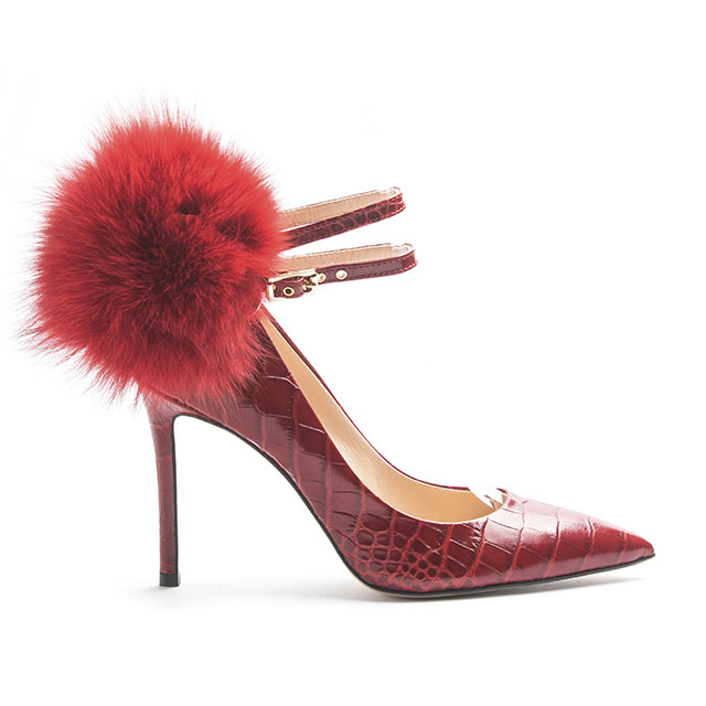 Handmade in Italy stiletto heel embossed crocodile
