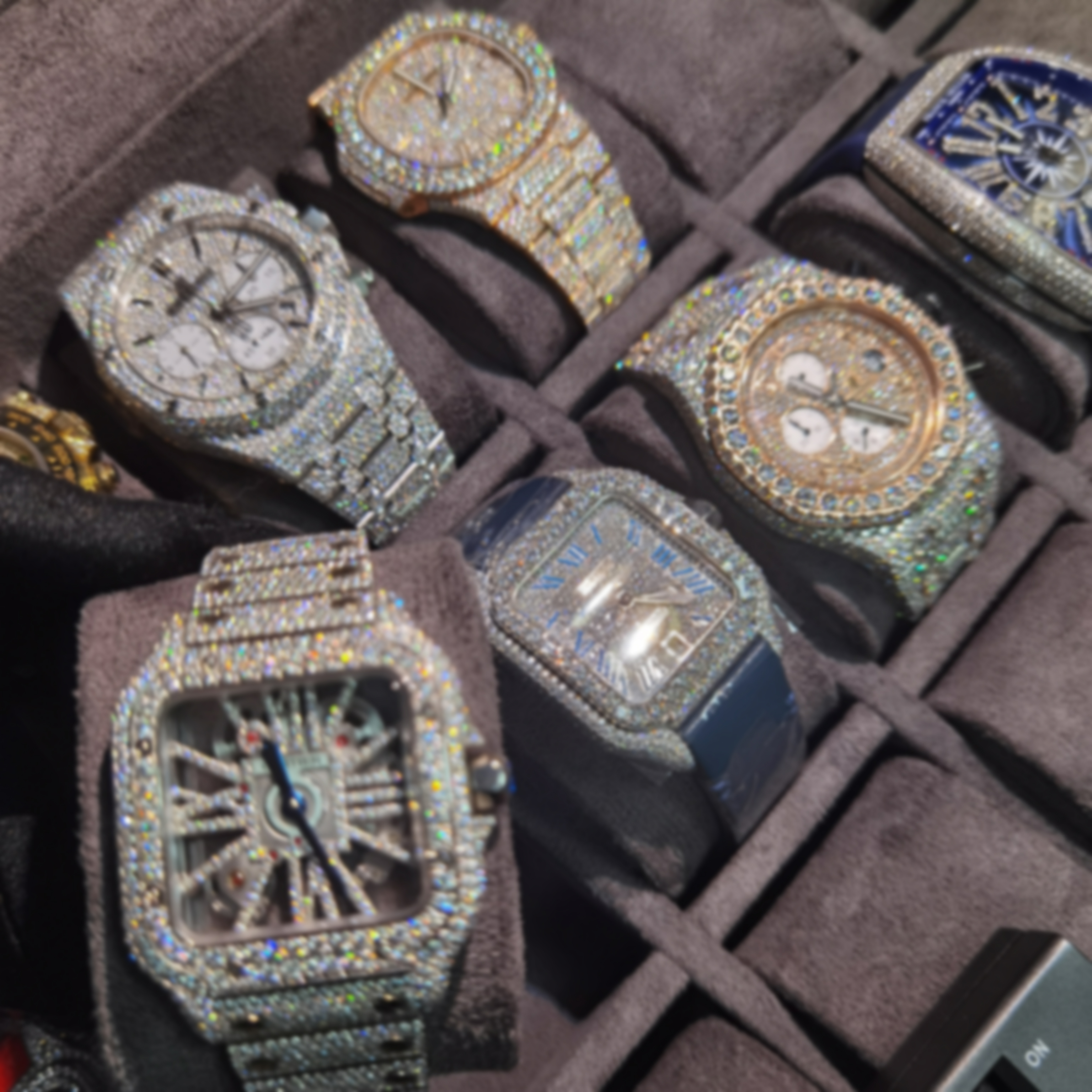 Handmade Inlay Hip Hop Jewelry Custom Modification Iced Out Luxury VVS Moissanite Diamond Watch