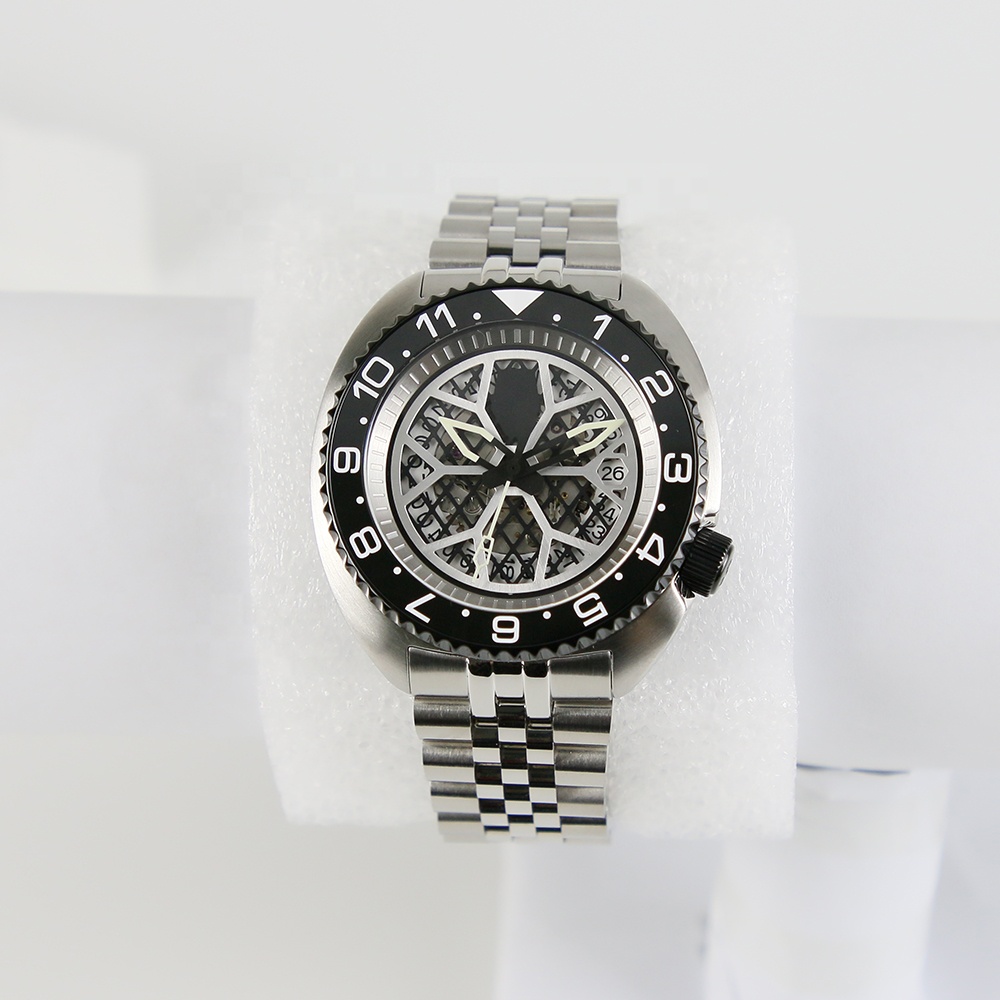 Top Quality 20ATM  NH35A  Automatic Movement  Skeleton Dial Sapphire Glass Turtle Men's Watch