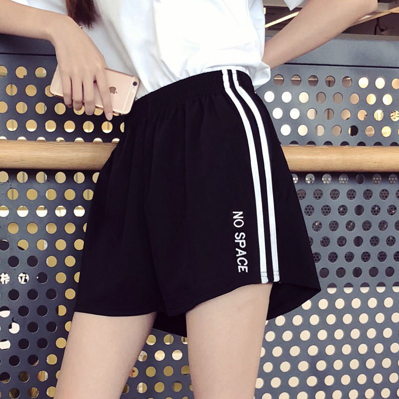 Shorts Women Causal Workout Waistband Wide-leg Shorts