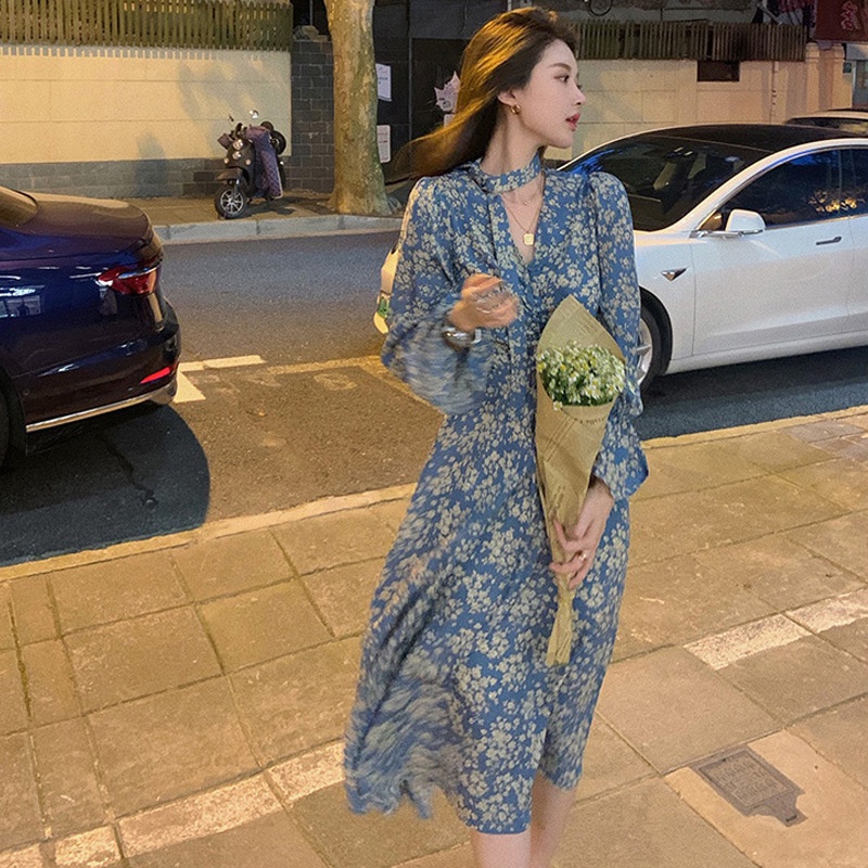 formal dress cocktail dress blue dress maternity dress korean v neck plus summer long size dress for