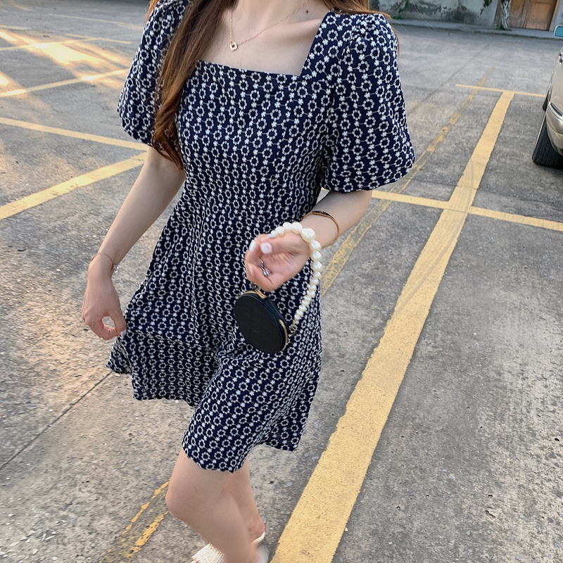 tea break French retro niche waist show thin temperament dress son super Fairy