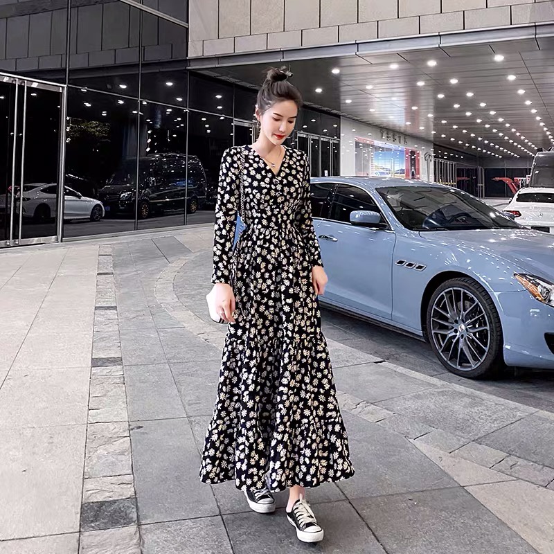 korean beach dress prom long sleeve dress princess dress women elegant dress fairy party dress overa