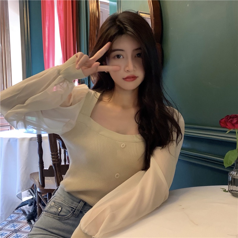 beige tops free size tops korean tops for women aesthetic tops puff sleeve dress black tops for wome