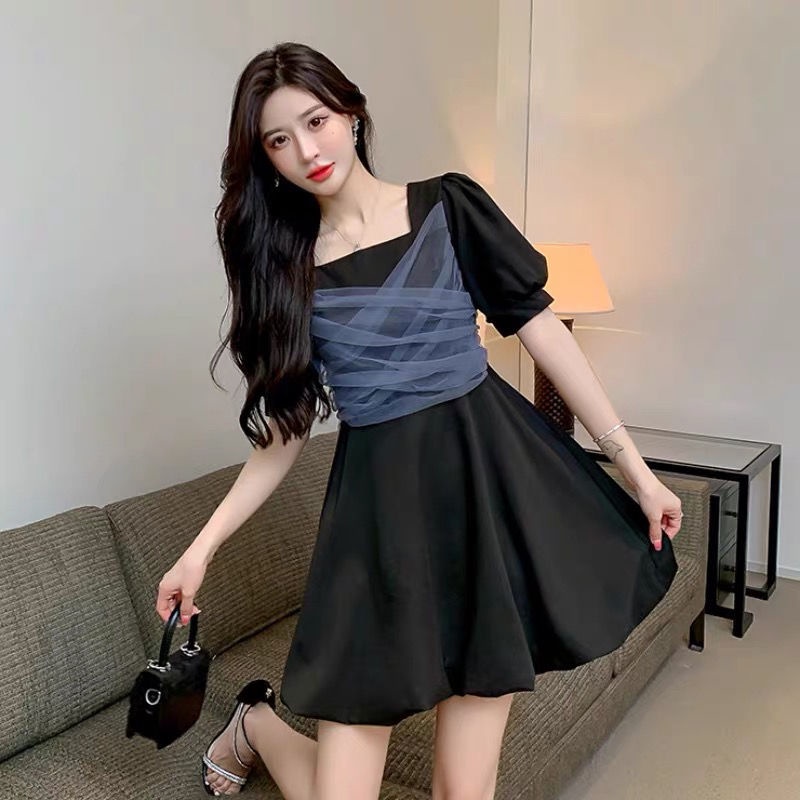 black dress summer dress for women puff sleeve dress party dress dress for wedding formal casual pla