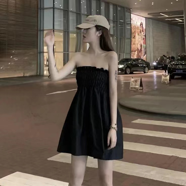 black dress for woman trendy party halter sleeveless fitted summer off shoulder dress sexy sunday co