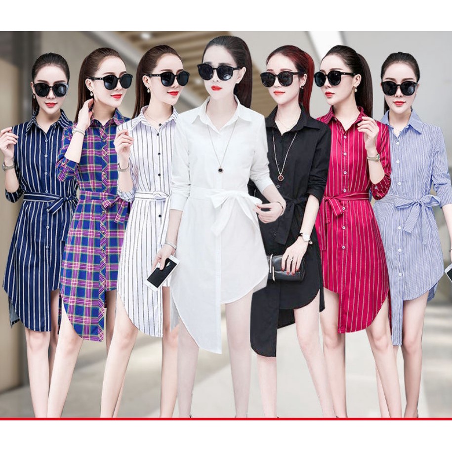 S - 5XL Striped Plaid Irregular Shirt Women Oversized Blouse Female Plus Size Irregular Top Blouse K