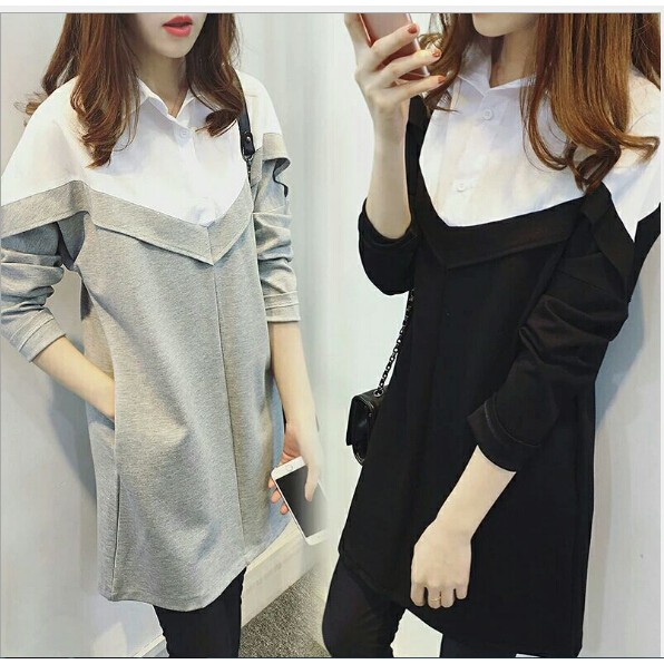 Woman Blouse Loose Long Sleeved oversize Shirt Korean Casual Top Fashion Dresses