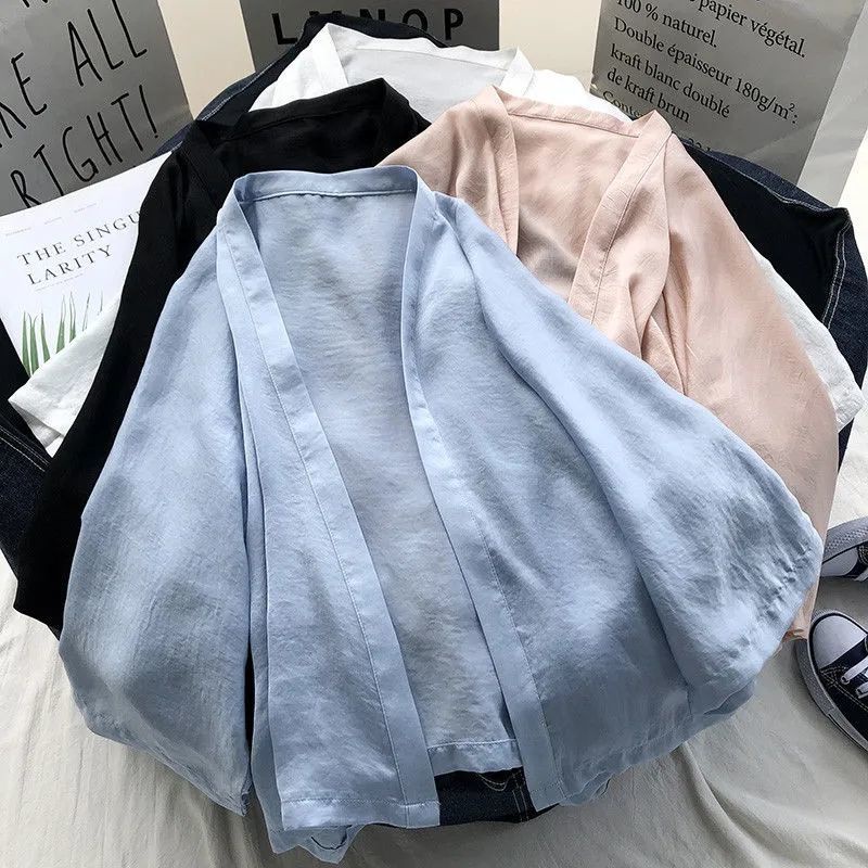 Outwear Women Chiffon Sunscreen cardigan Loose Thin korean style Cardigan murah women cardigans